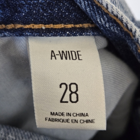 OU BDG A-Wide Acid Wash High Rise Rigid Denim Wide Leg 90’s Y2K Jeans 28 - Picture 7 of 10